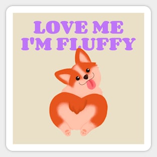 Fluffy Cute Corgi Sticker